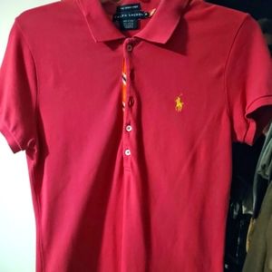 Pink Ralph Lauren Skinny Polo size medium
